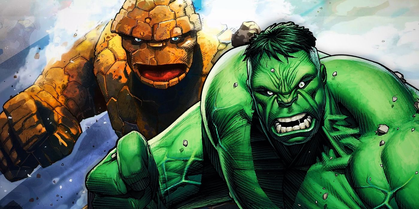 Hulk and The Thing Fight in Comic