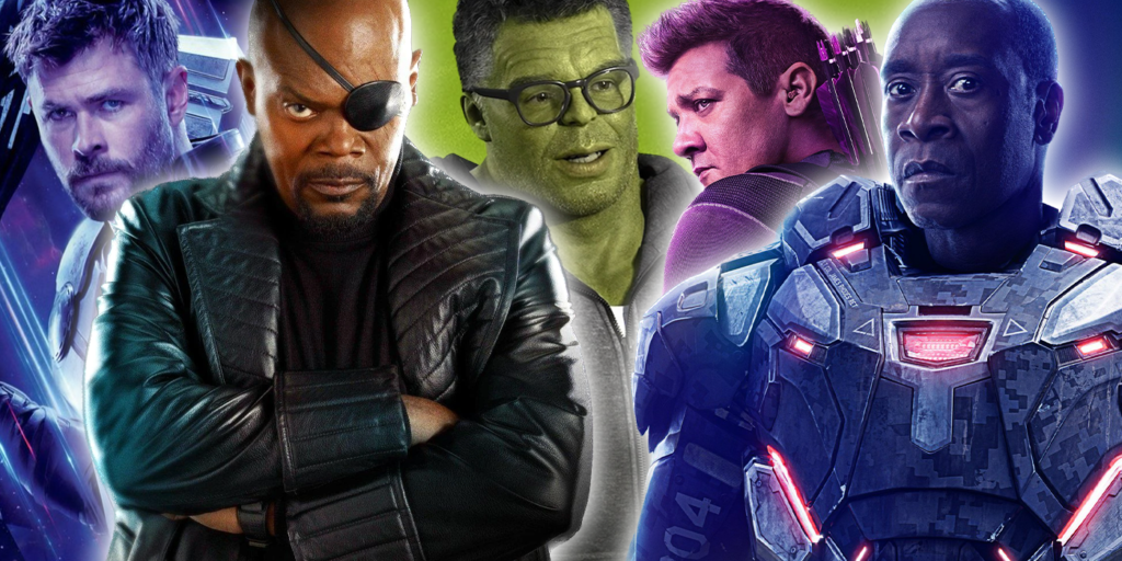 thor nick fury hulk hawkeye and war machine in the mcu phase 1