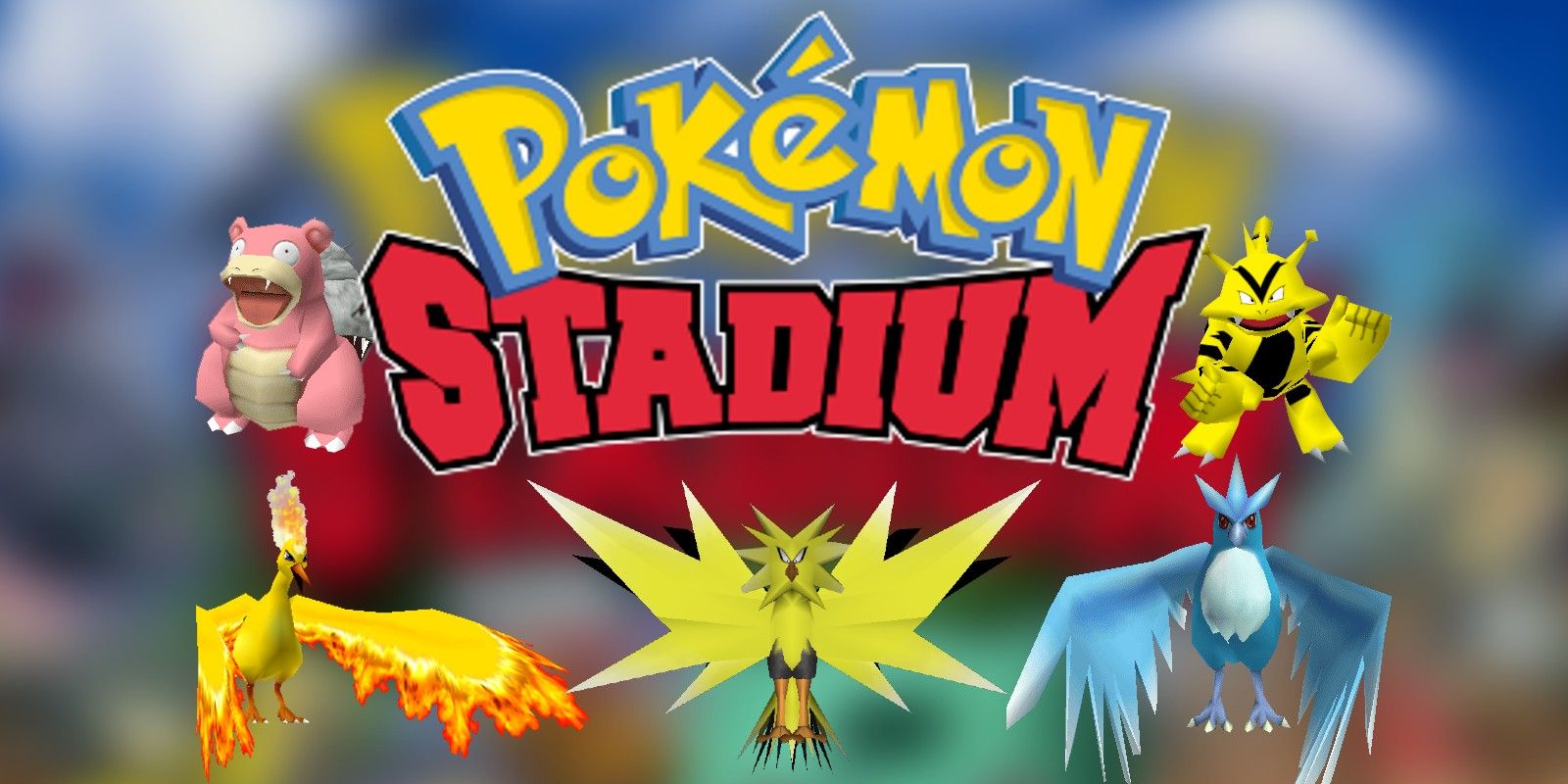 Pokemon Stadium's selection of the first 151 Pokemon which includes Moltres, Articuno, and Zapdos.