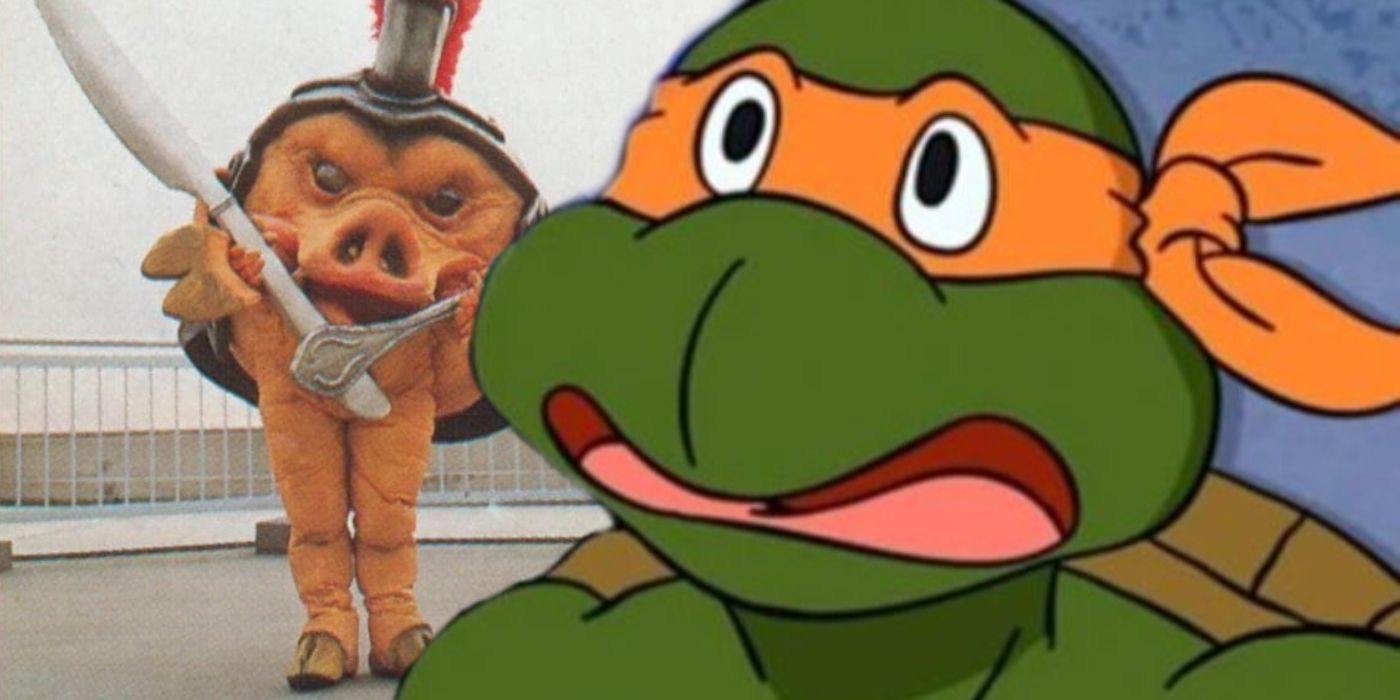 TMNT's Mikey and Pudgy Pig from Power Rangers.