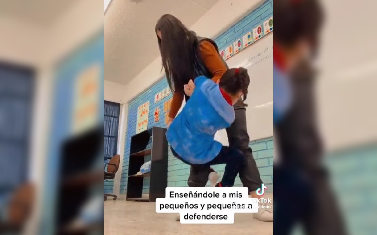Maestra de primaria en NL enseña a estudiantes como actuar ante secuestros | Video