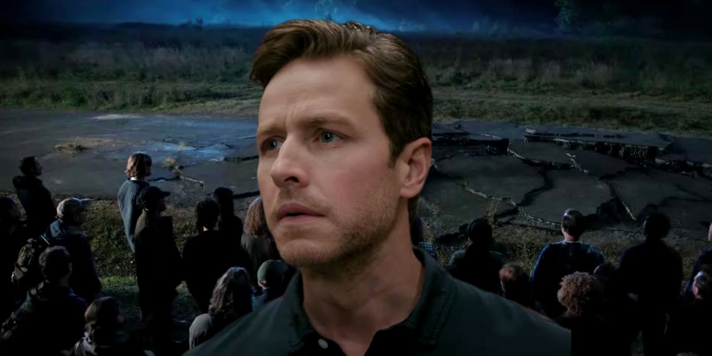 Man Looking Nervous in Front of Apocalyptic Background from Manifest Season 4 Part 2