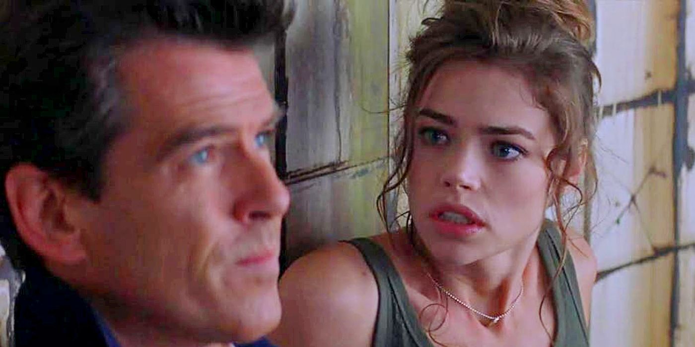 Pierce Brosnan and Denise Richards in The World Is Not Enough.
