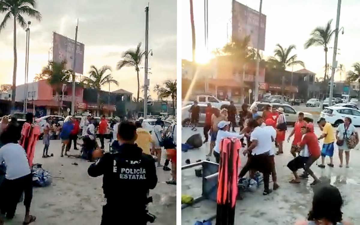 Meseros y comensales se enfrentan a golpes en playa de Veracruz | Video