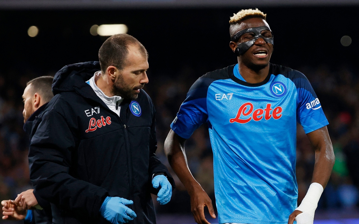 Napoli pierde a Victor Osimhen ante el AC Milan por una lesión