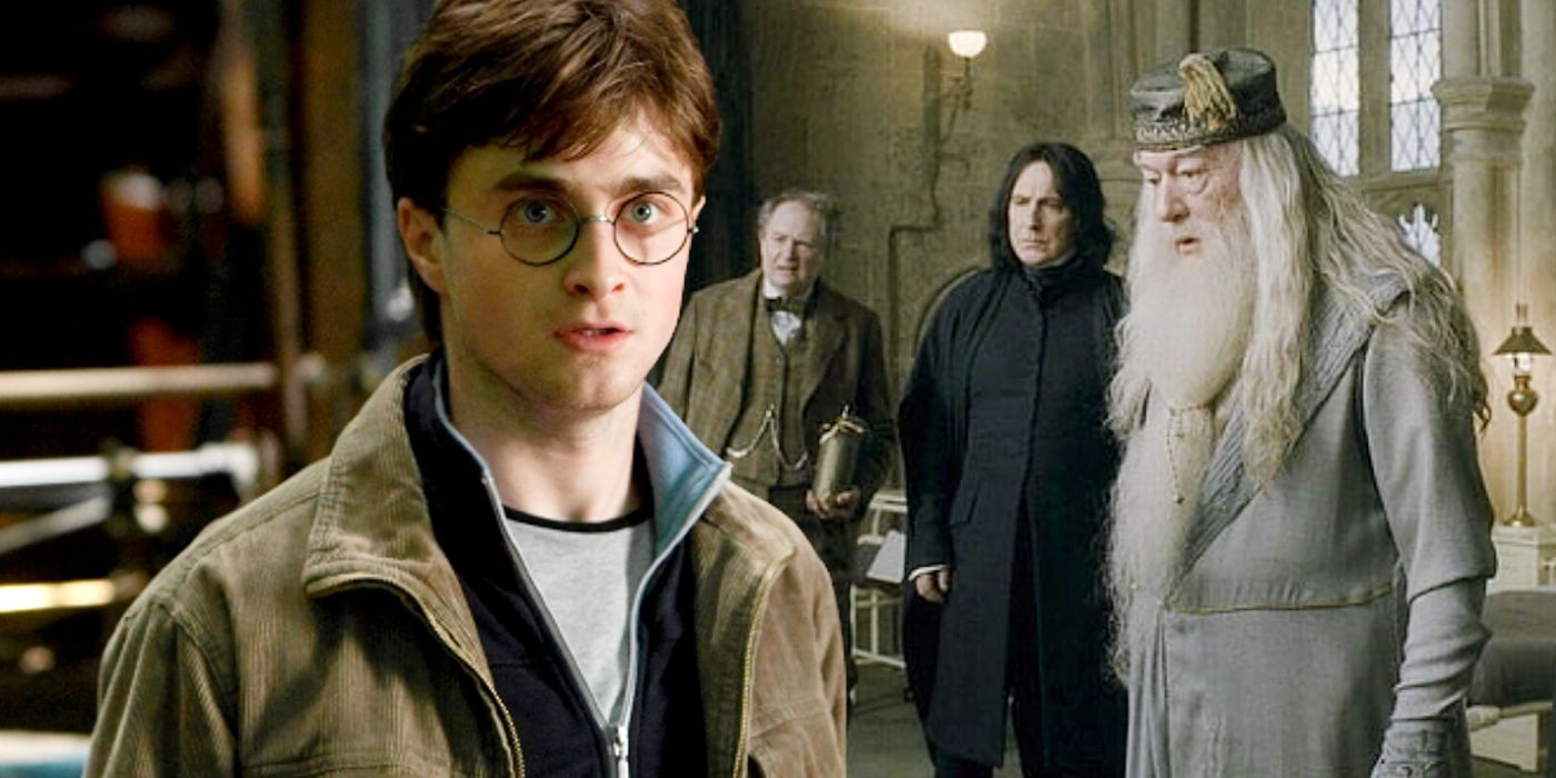 Custom image of Daniel Radcliffe, Michael Gambon, Alan Rickman, and Jim Broadbent in Harry Potter.