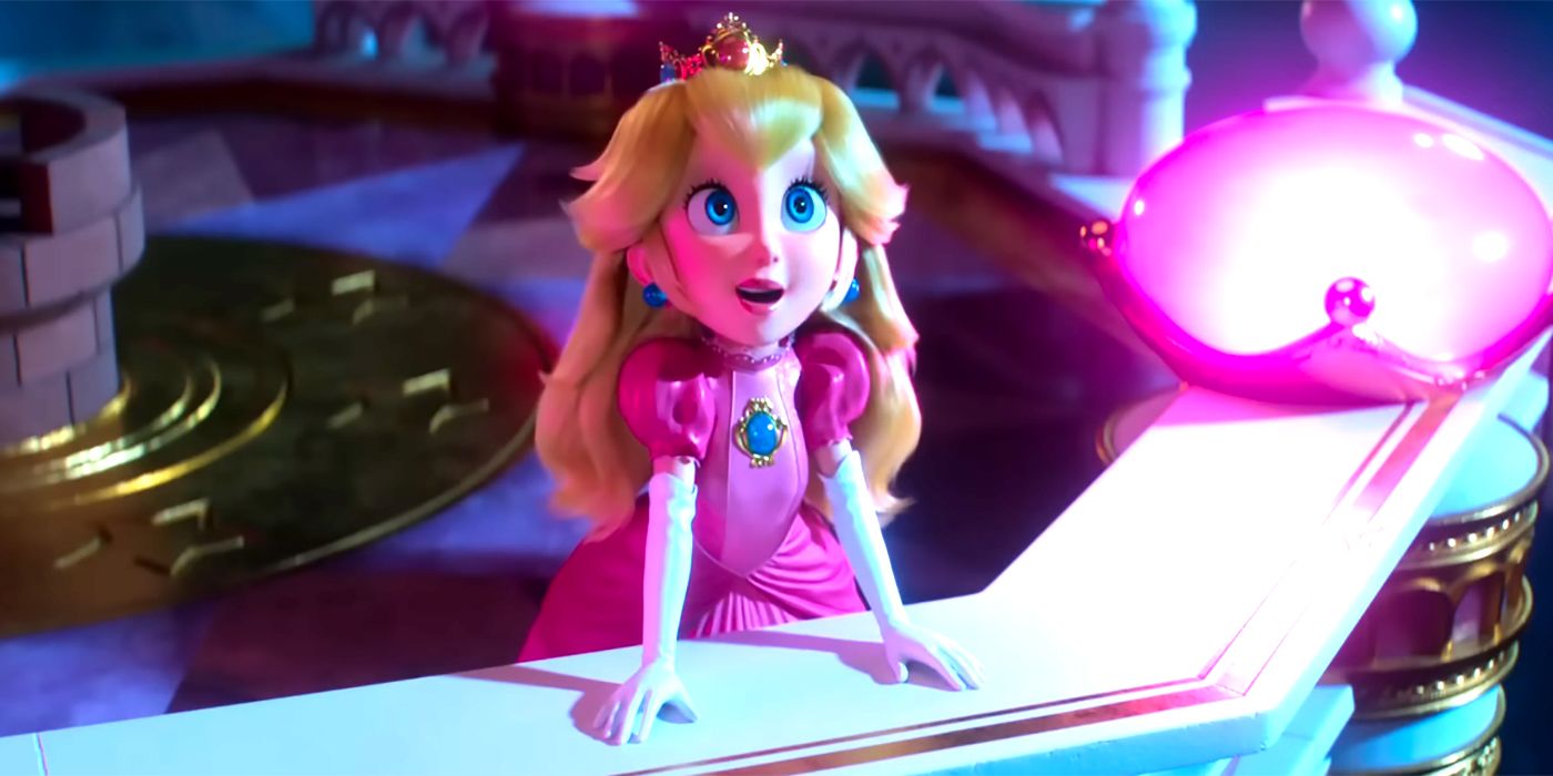Princess Peach in The Super Mario Bros. Movie in her castle