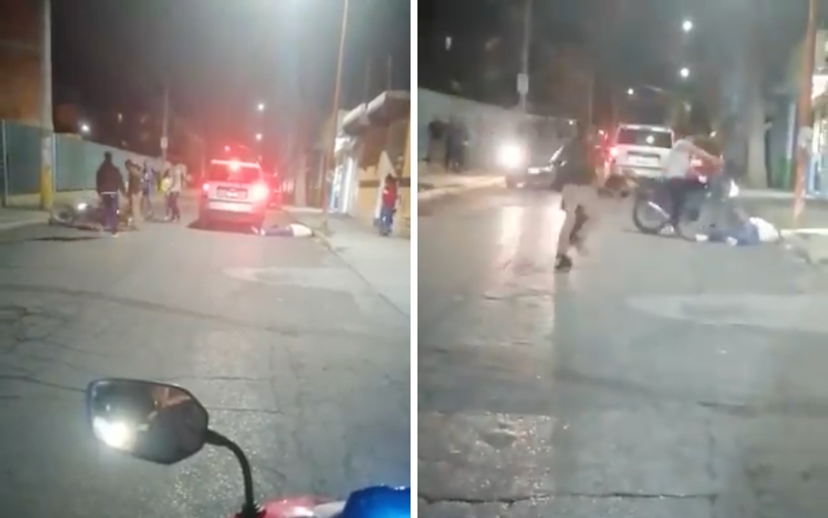 Puebla: Queda inconsciente durante pelea y lo atropellan con moto | Video