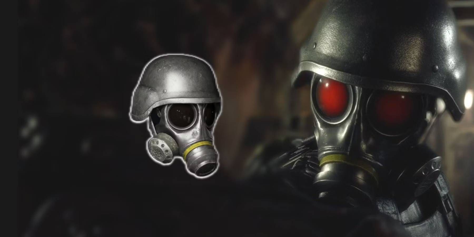 Resident Evil 4 Remake Gas Mask Accessory Resembling Hunk from Mercenaries Mode