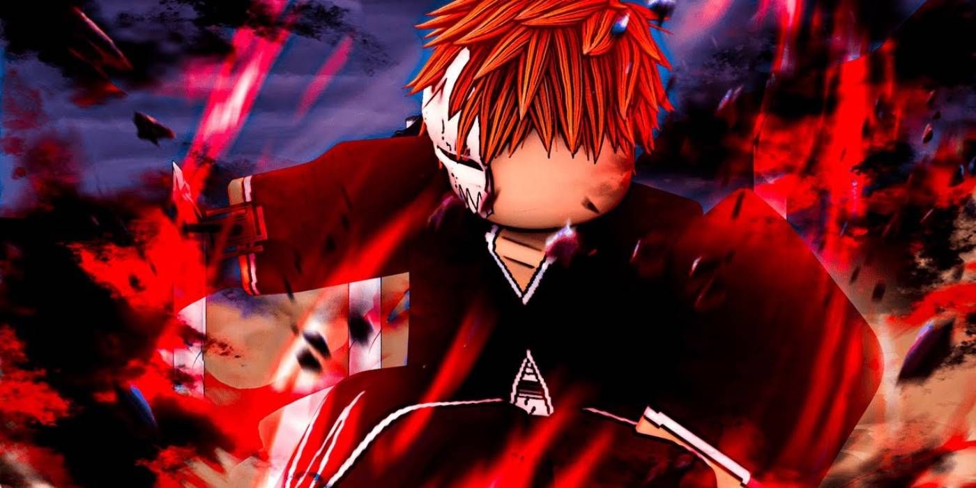 Roblox Soul War Hollow Ichigo Promotional Image of Game that Emulates Gameplay from Bleach Anime Series