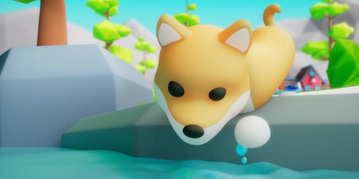 Roblox Adopt Me! Fox or Shiba Inu Dog Pet Near Body of Water