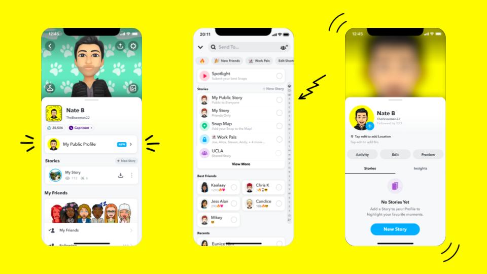 Snapchat agrega Public Stories, amplía el programa de reparto de ingresos para creadores