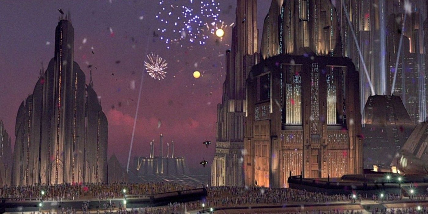 Star Wars' Coruscant during a celebration