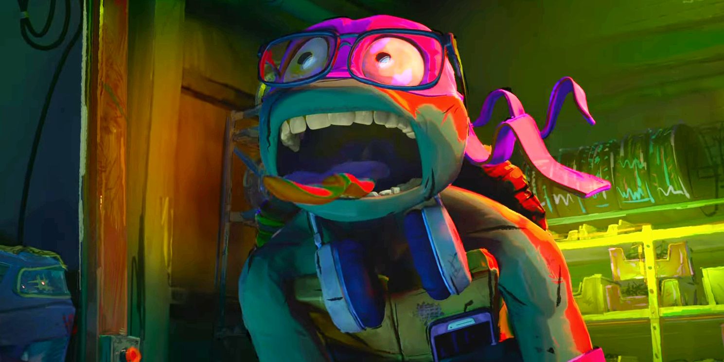Donatello screaming in Teenage Mutant Ninja Turtles Mutant Mayhem