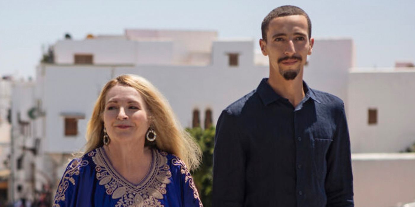 90 Day Fiancé: The Other Way season 4 Debbie Aguero and Oussama outside on rooftop