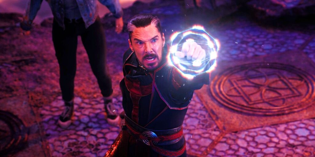Benedict Cumberbatch as Doctor Strange Using A Spell in Doctor Strange in the Multiverse of Madness