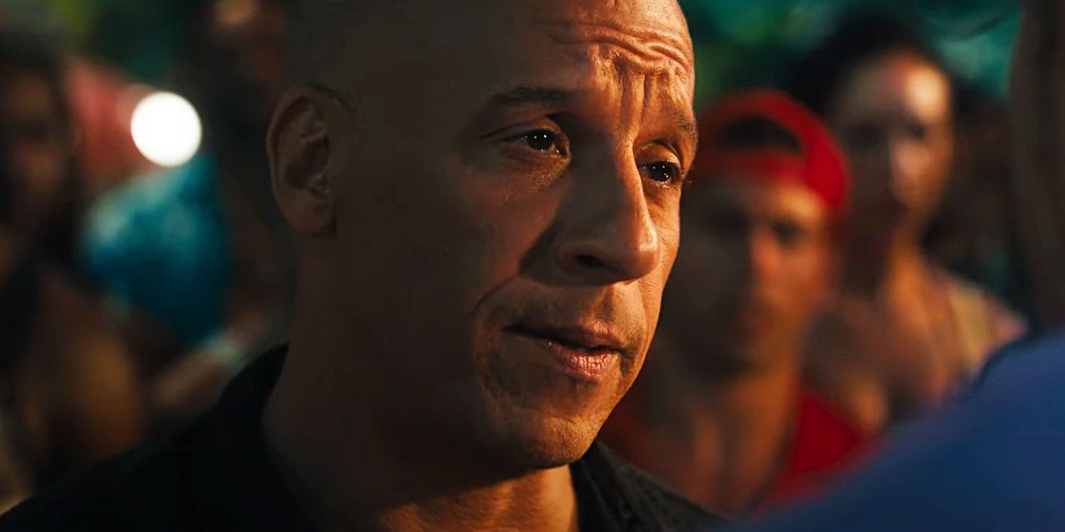 Vin Diesel as Dom in front of a crowd in Fast X