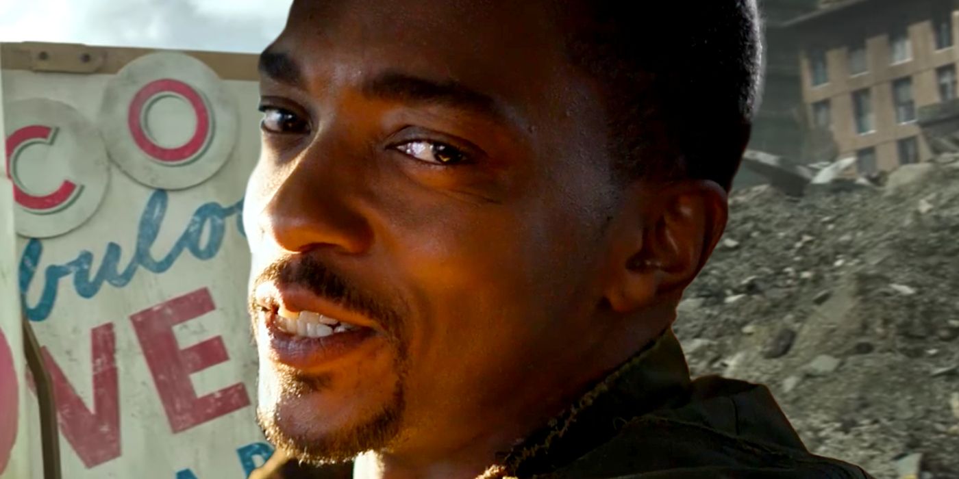 Anthony Mackie in Front of the Fallen Las Vegas Sign in Twisted Metal
