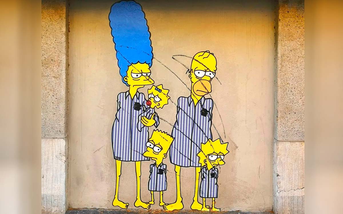 Vandalizan el mural de los “Simpson” sobre el Holocausto en Milán