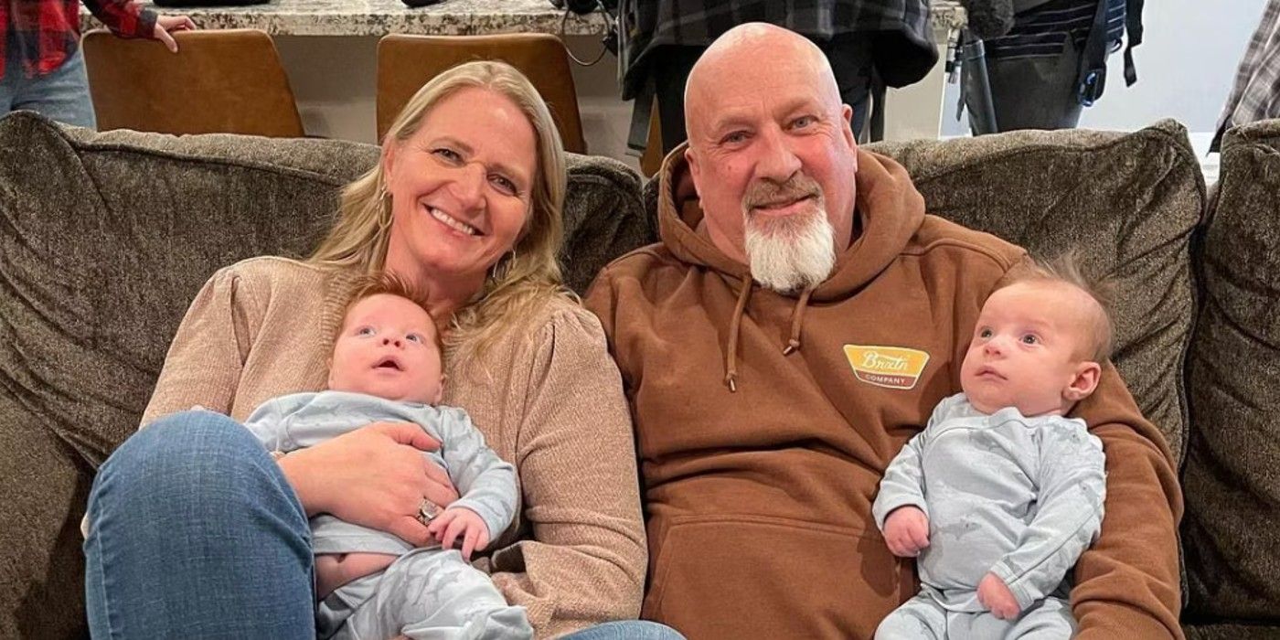 Sister Wives Christine Brown and New Boyfriend David holding babies
