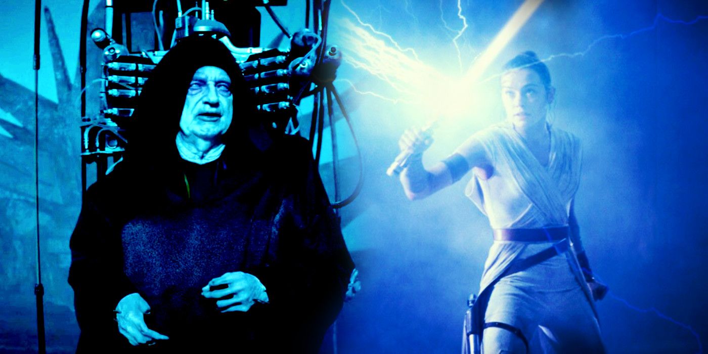 Rey vs Palpatine in The Rise of Skywalker.