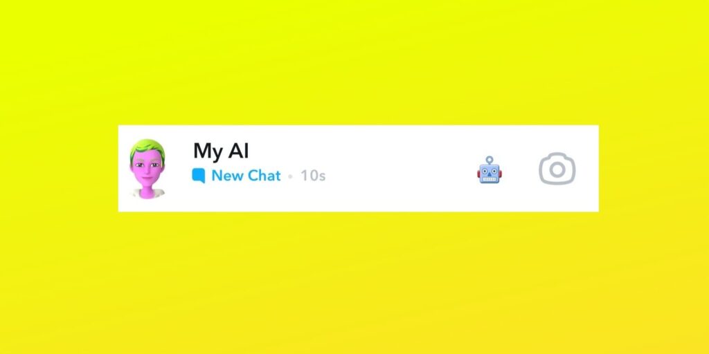 The Snapchat Chat view showing a message from My AI
