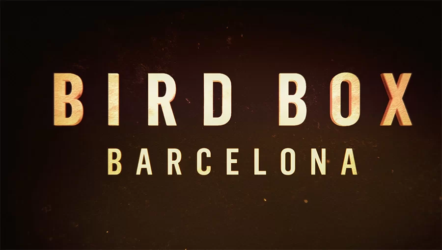 tarjeta de título de barcelona de caja de pájaros