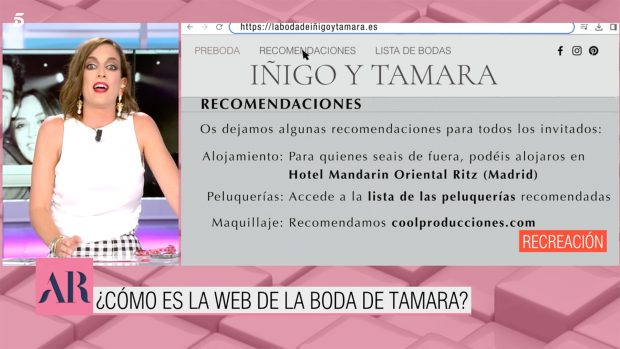 Leticia Requejo hablando en 'El Programa de Ana Rosa' sobre la invitación de boda de Tamara Falcó e Íñigo Onieva. / Telecinco