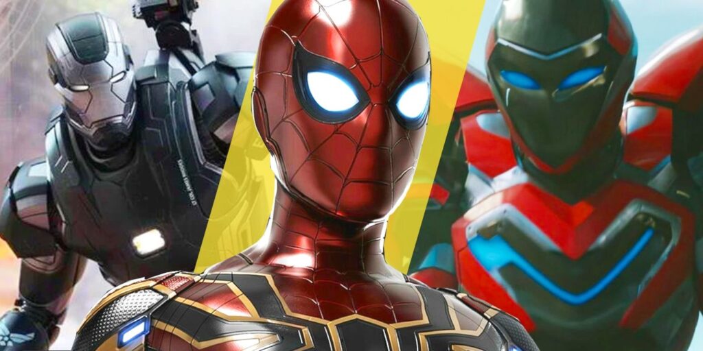 Collage Image with Spider-Man, War Machine, and Ironheart