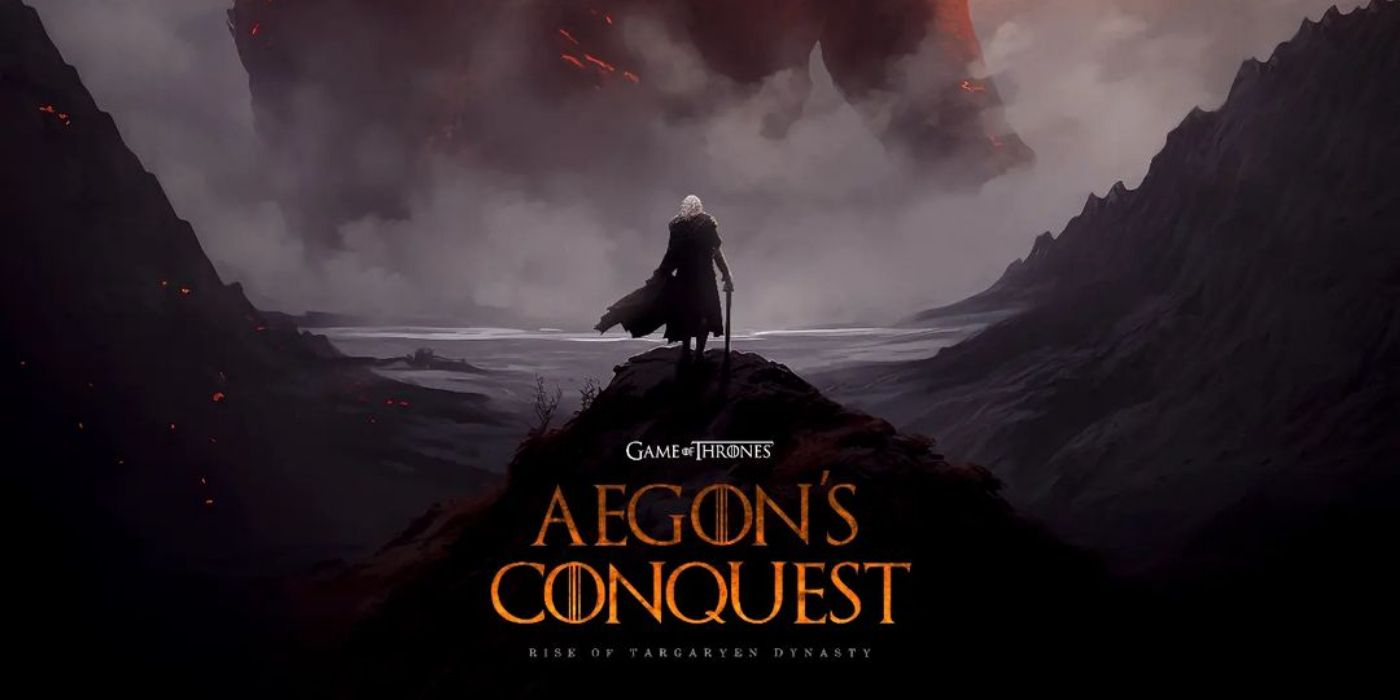 Aegon's Conquest fan poster with Balerion in the background