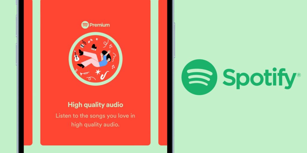 Spotify High Quality Audio banner next to Spotify logo