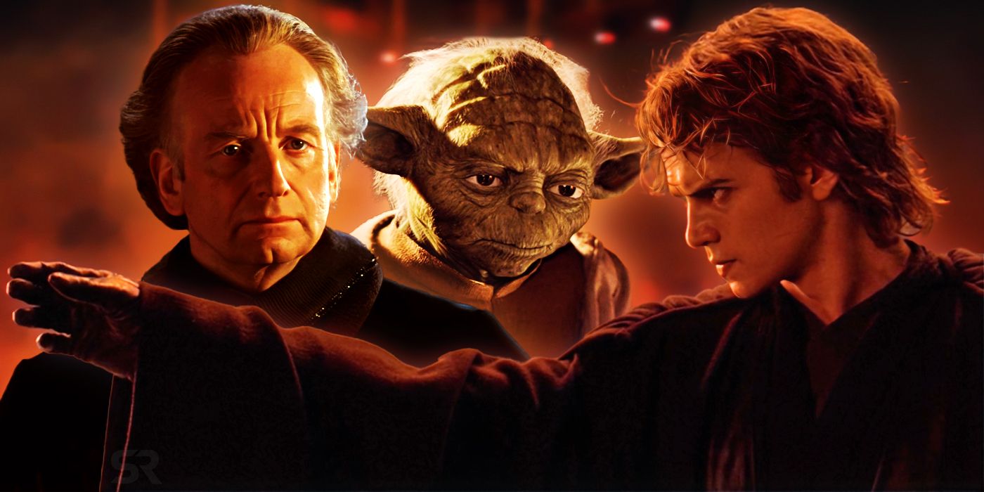 Palpatine, Yoda, and Anakin Skywalker in Star Wars.
