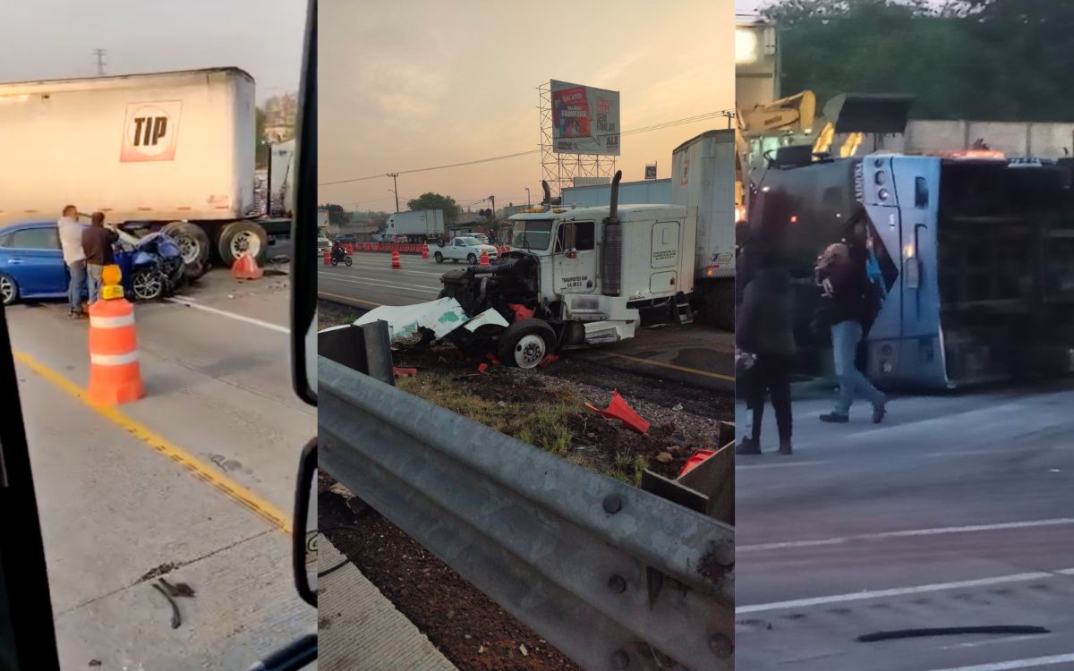 Carambola causada por tráiler deja decenas de heridos y autobús volcado en México-Qro | Video