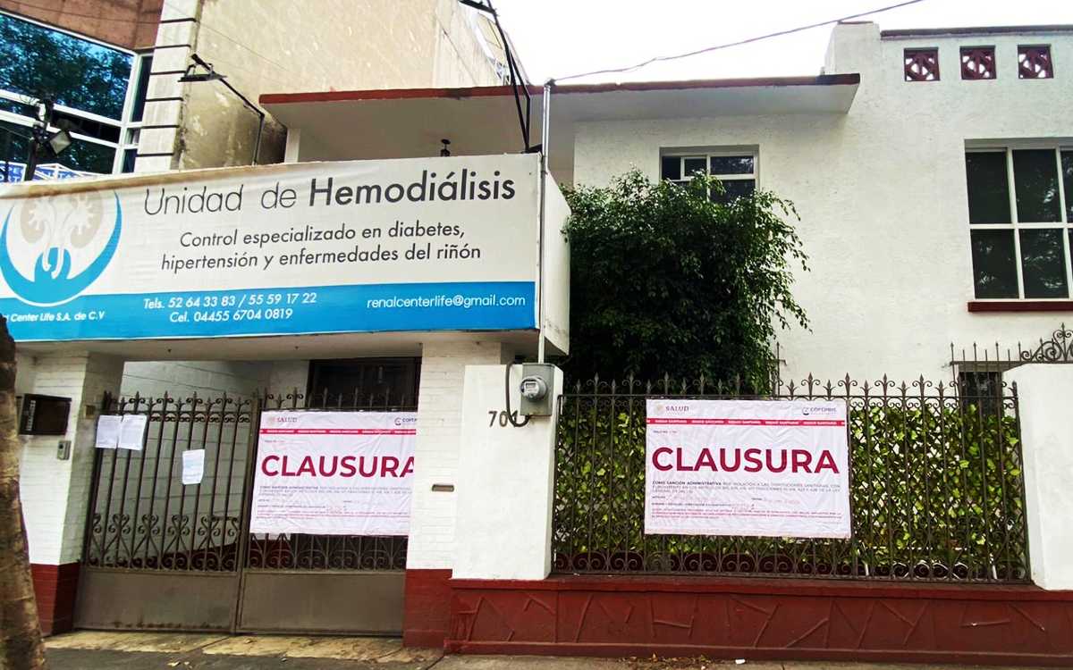 Clausuran centro irregular de hemodiálisis en la Cuauhtémoc