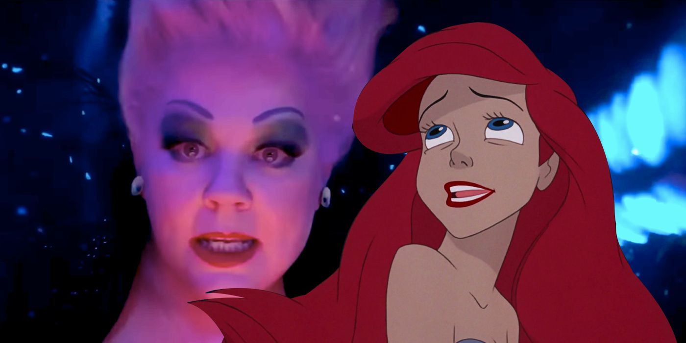 Melissa McCarthy as Ursula in The Little Mermaid with Animated Ariel