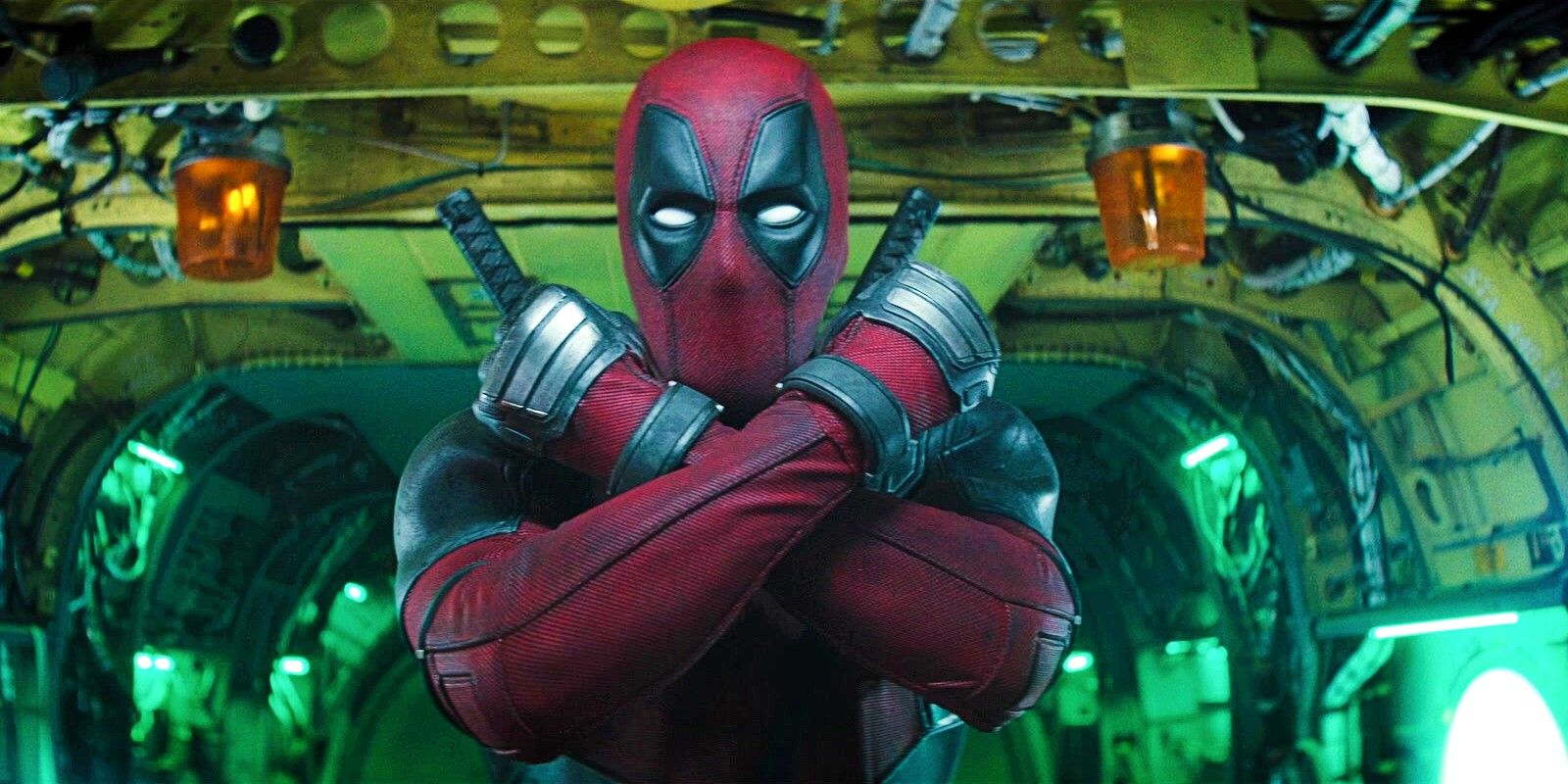 Ryan Reynolds As Wade Wilson Doing X-Force Sign With Arms In Deadpool 2