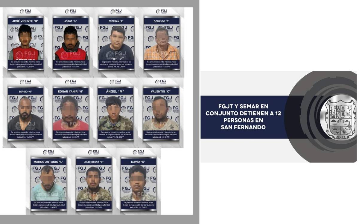 Detienen a 12 presuntos integrantes del Cartel del Golfo en Tamaulipas