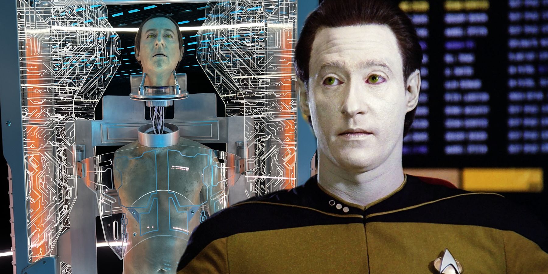 B-4 disassembled and Data in Star Trek: Picard and Star Trek: TNG