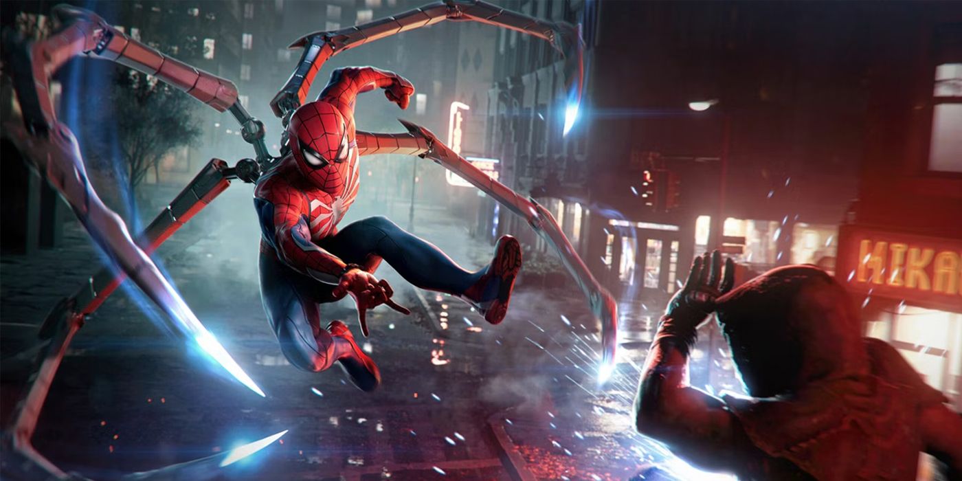 Peter attacks an enemy using his enhanced Superior Spider-Man-inspired mechanical arms in the trailer for Marvel's Spider-Man 2.