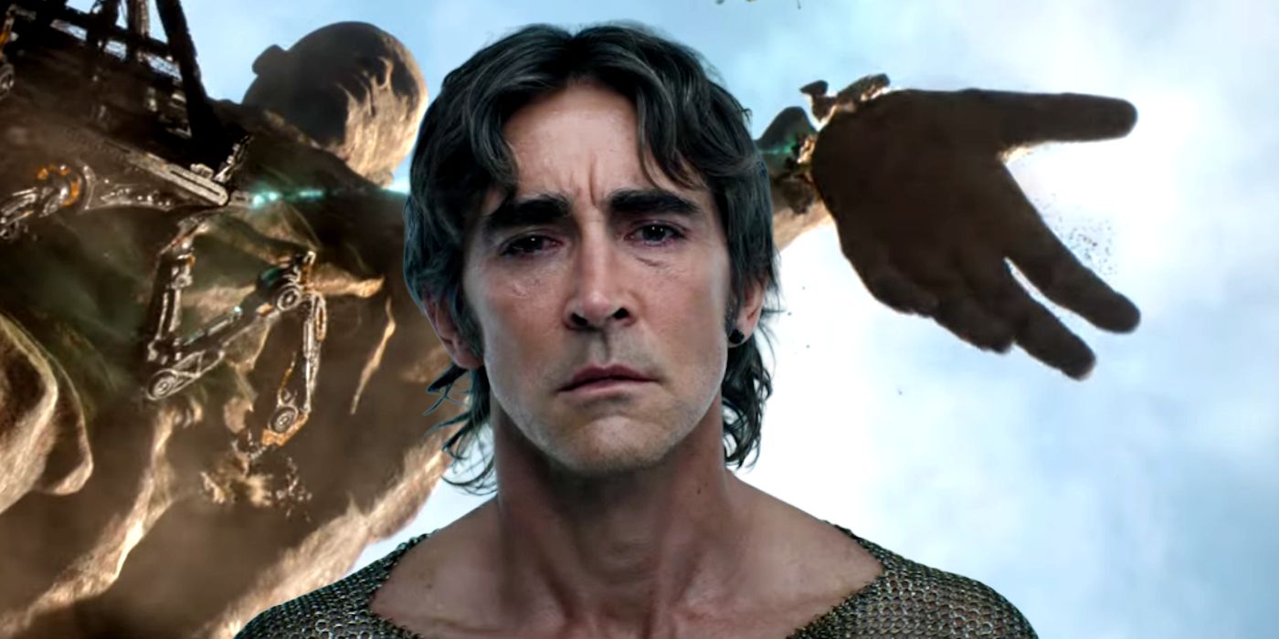 Lee Pace in Front of a Crumbling Statue in Foundation Season 2