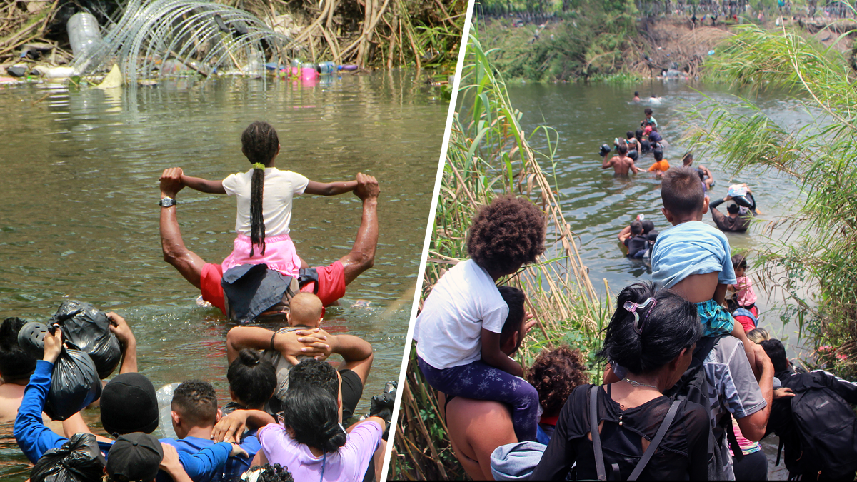 Entre mallas con púas y crisis nerviosas, migrantes varados en la frontera se lanzan al río Bravo