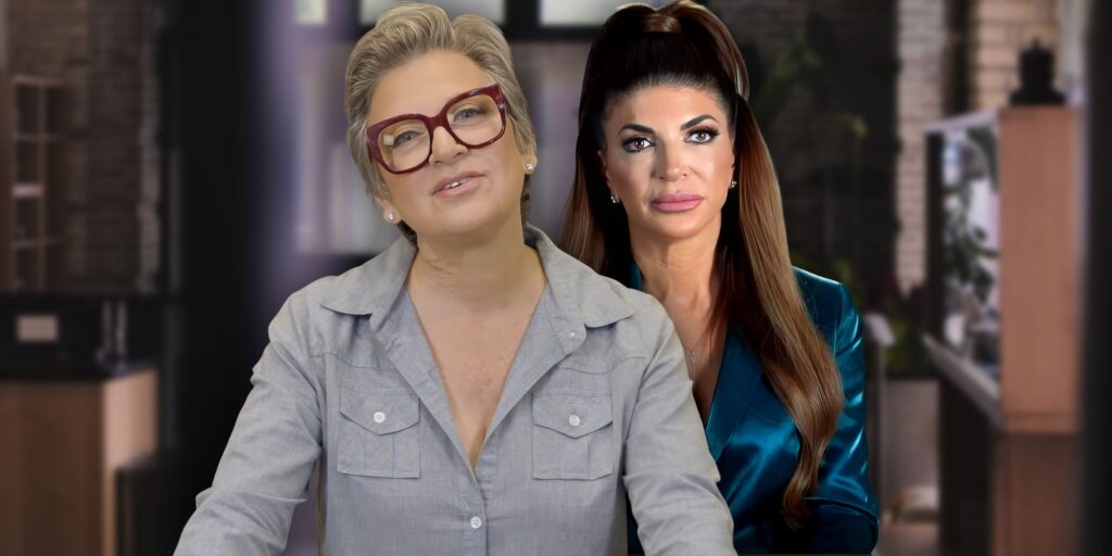 RHONJ stars Caroline Manzo with Teresa Giudice in a split image