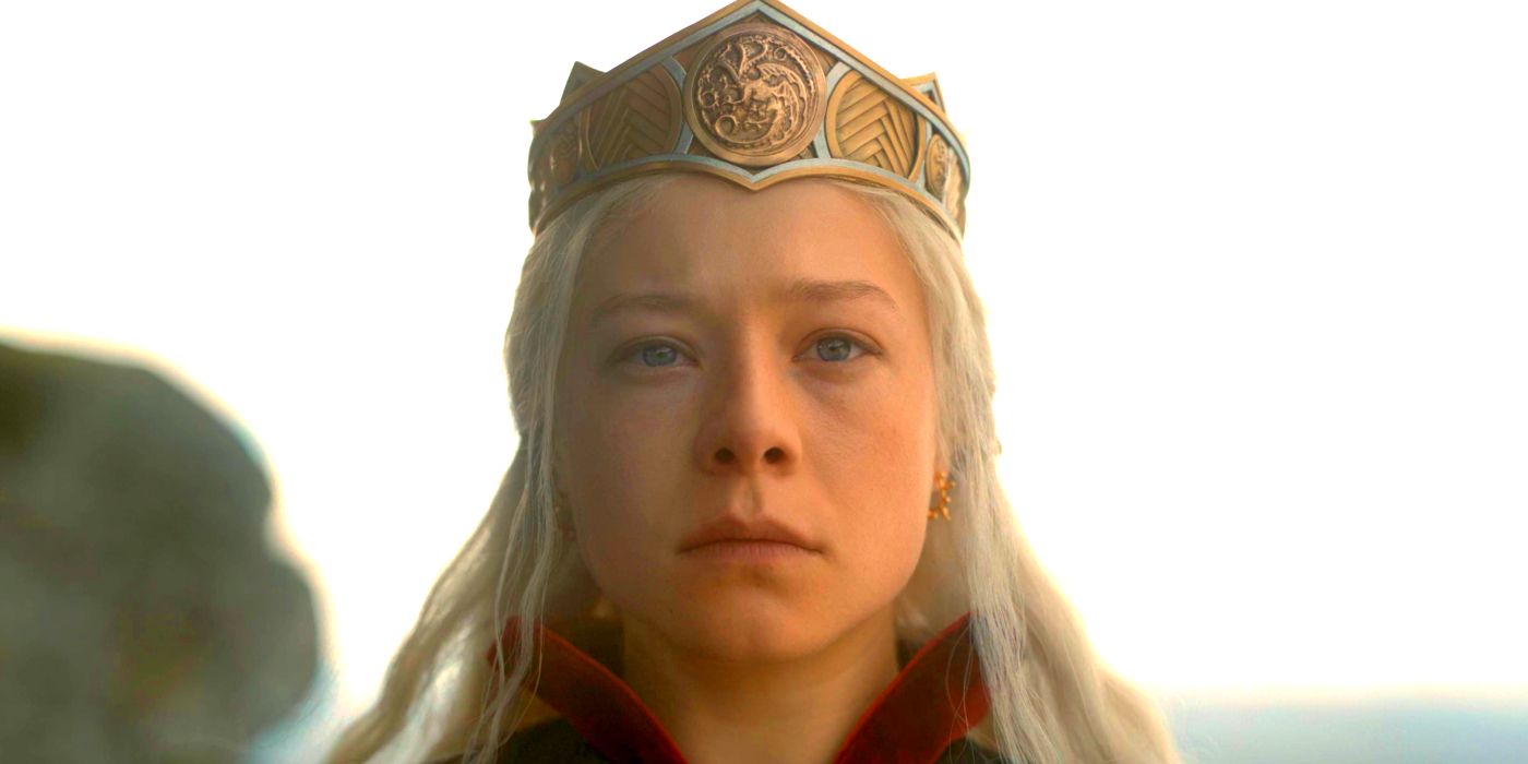 Emma D'Arcy as Rhaenyra Targaryen crowned in House of the Dragon