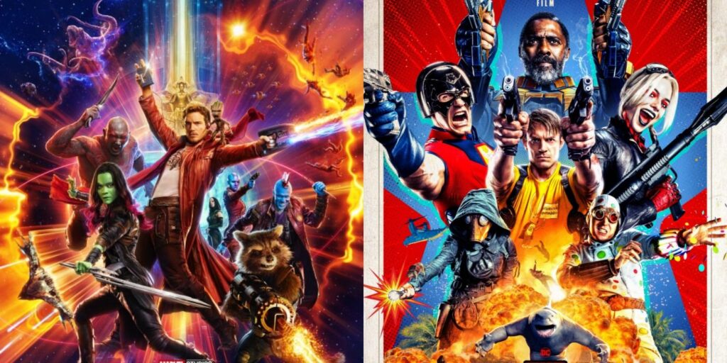 Guardians of the Galaxy and The Suicide Squad posters.
