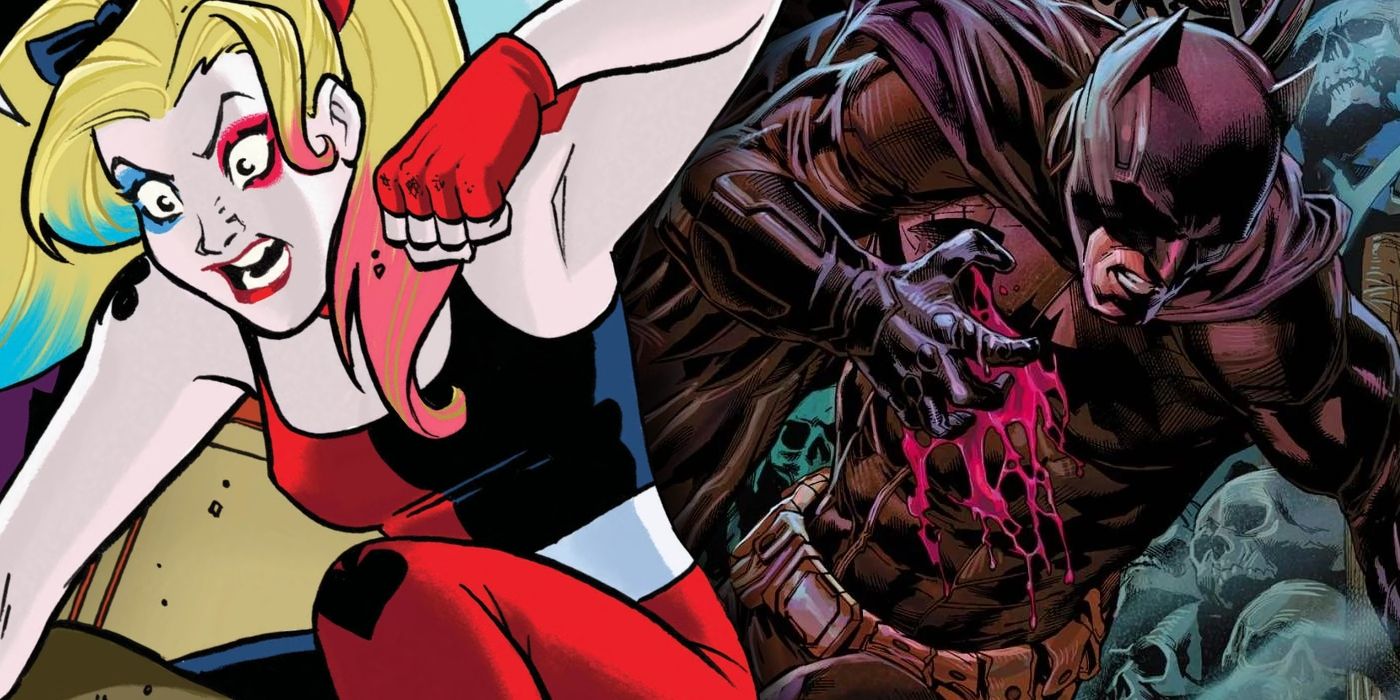 Harley Quinn and Injured Batman DC Comics