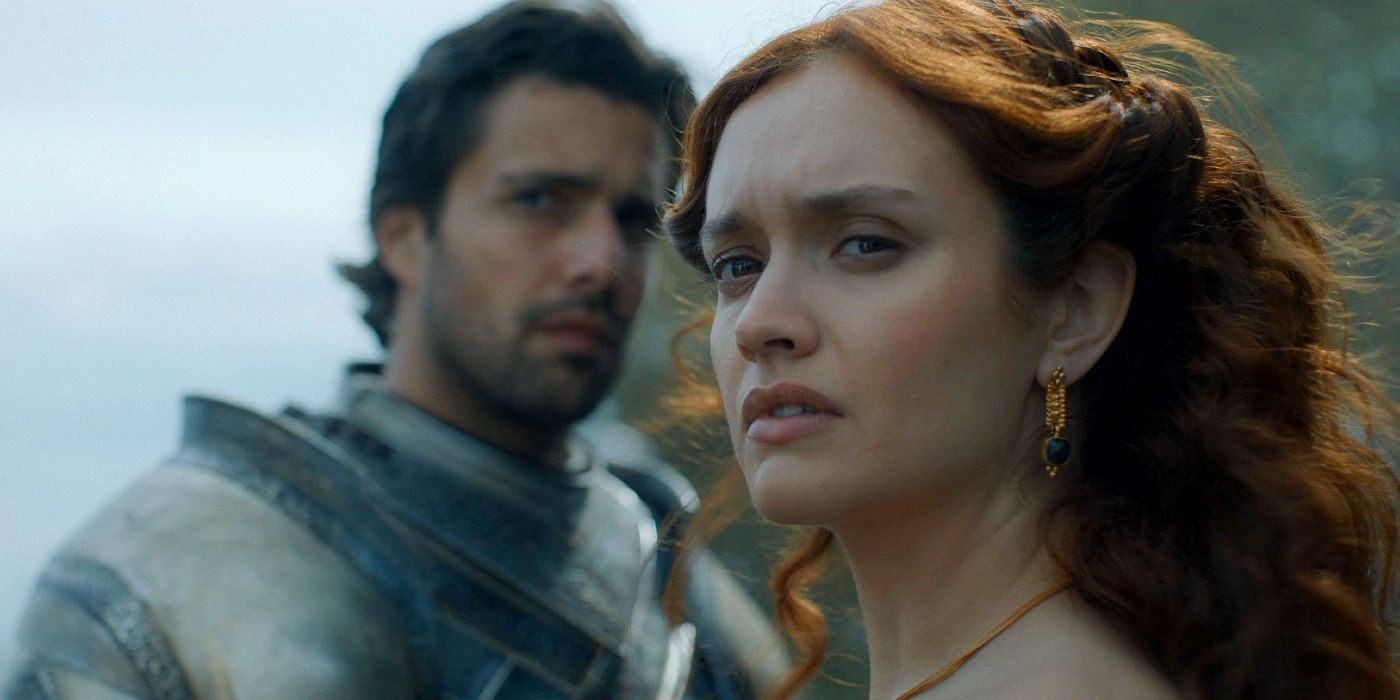 Olivia Cooke and Fabien Frankel in House of the Dragon.