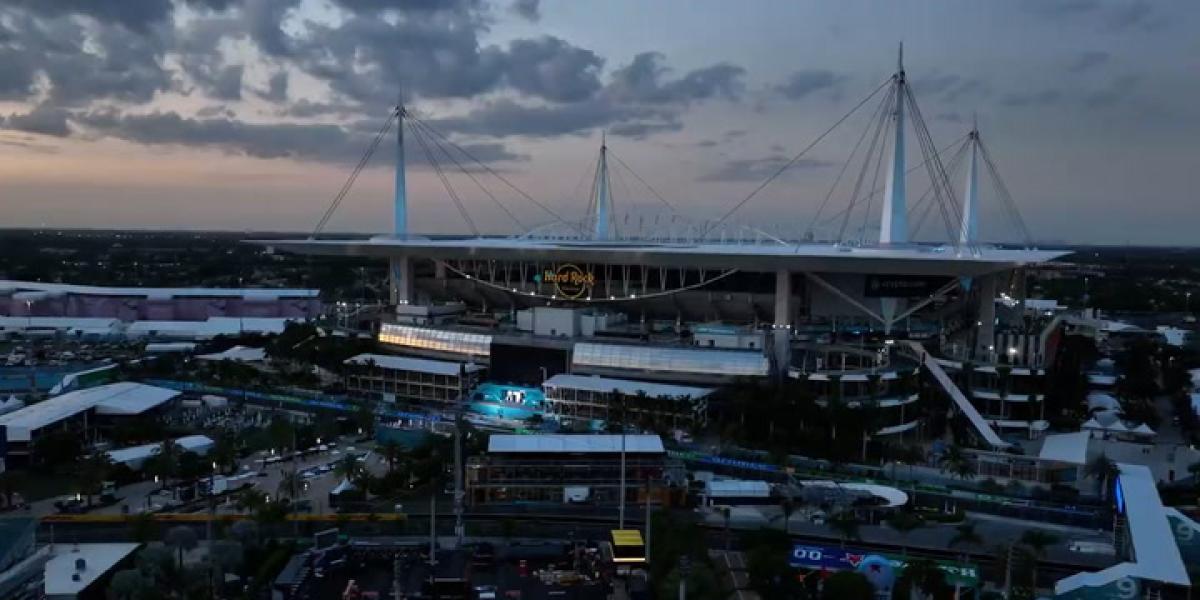 Impresionantes imágenes del Circuito de Miami de F1,a vista de dron