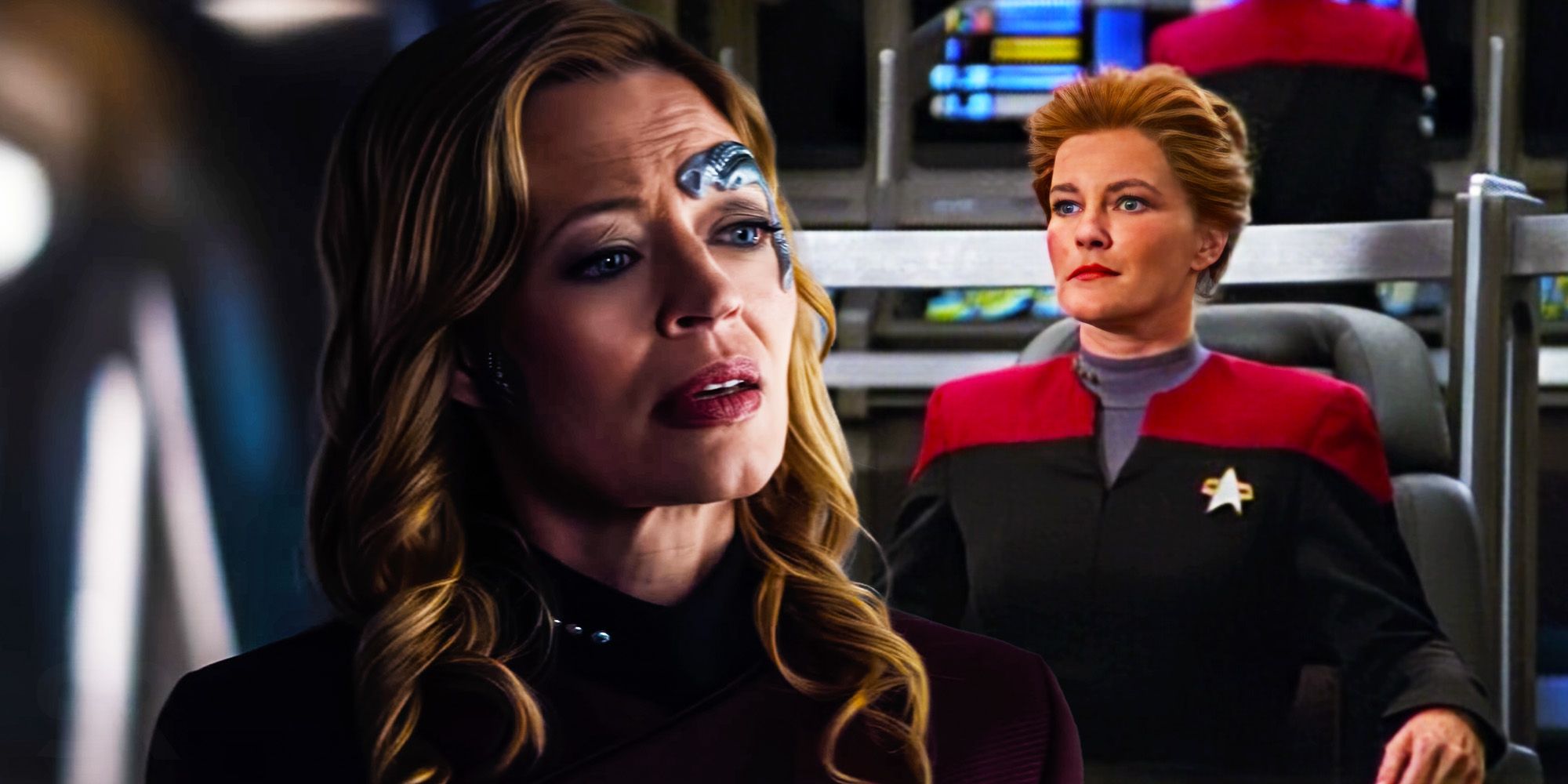 La almirante Janeway se encuentra con el Capitán Siete de Nueve en Star Trek: Legacy Fan Art