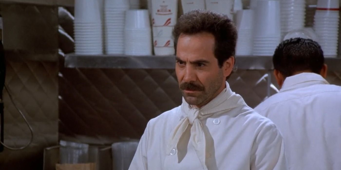 The Soup Nazi glares at a customer in Seinfeld.