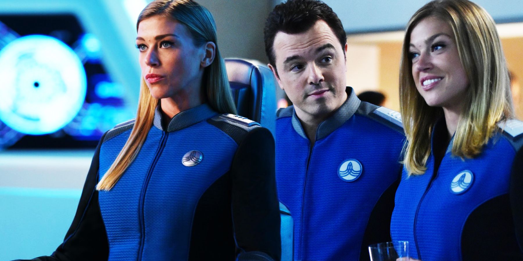 Adrianne Palicki as Kelly Grayson in the Orville's captain's chair
